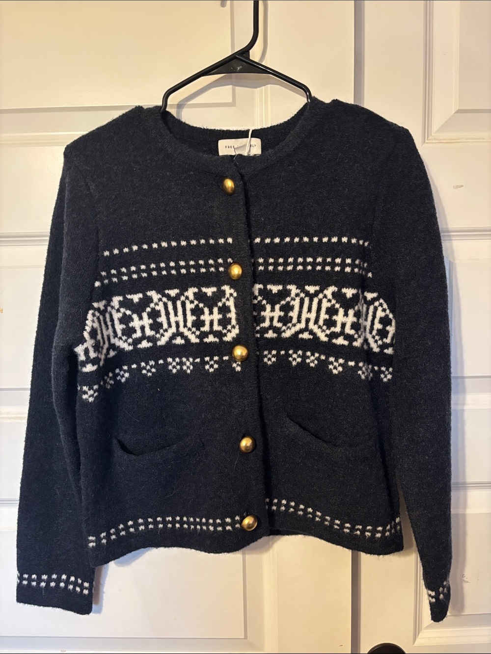 Free Assembly Blue and White Cardigan